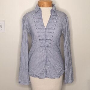 DOUBLE ZERO |  Blue & White striped top